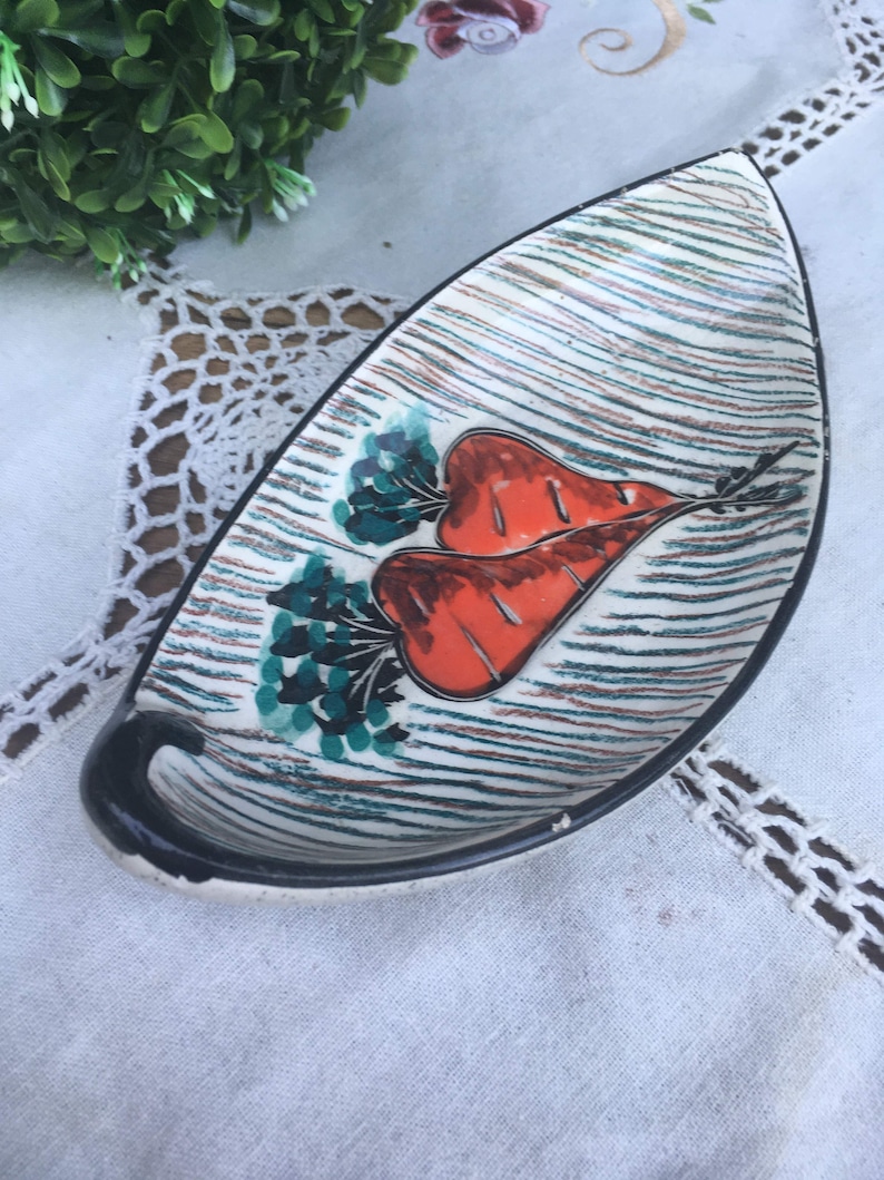2 Collection Cups Vallauris Ceramics Hand Painted Circa 1950 Small Serving Dishes French Vintage French Riviera