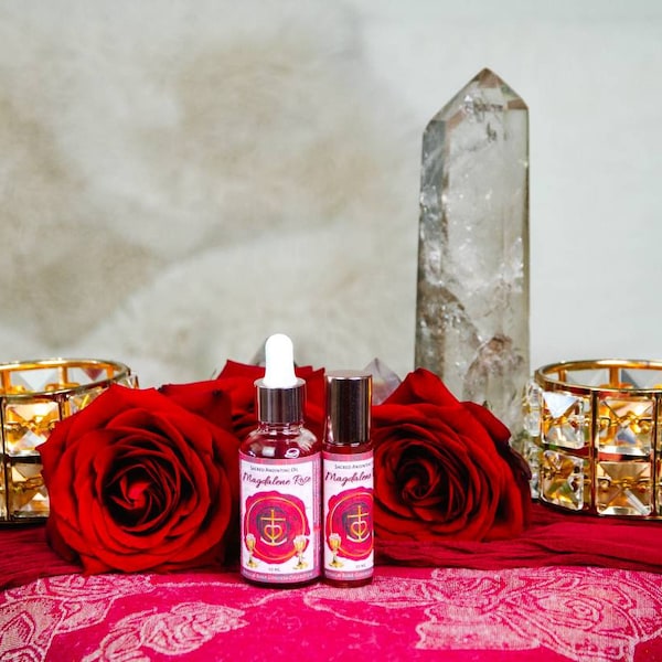 Magdalene Rose Anointing Oil | Mary Magdalene Goddess Oil | Goddess Body Oil | Sacred Anointing Oil | Rose Goddess Oils | Holy Oils |