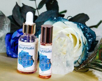 Roos van Hathor Zalfolie, Godinoliën, Natuurlijke aromatherapieolie, Natuurlijke geur, Natuurlijk parfum, Godin essentiële oliën