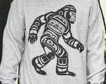 Sweat-shirt Unisexe Vintage Bigfoot Hike Trail - Col Rond - Brisco Apparel - Neuf Avec étiquettes