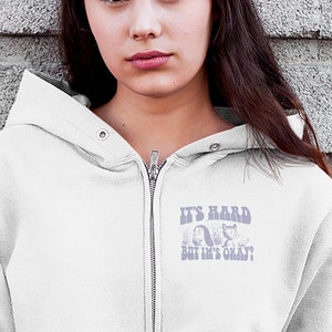 VSCO Girl Front Back and Hoodie, Cute Cat & Dog Graphic, Retro 70's style, Encouraging Message Hooded Sweatshirt, Positive message