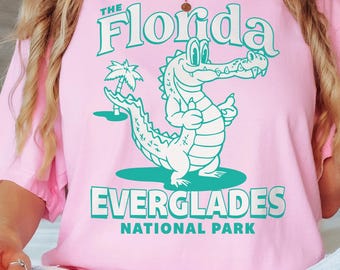 Vintage style Florida Everglades T-shirt, Unisex tee, Florida Vacation Shirt, Everglades National Park Shirt, Alligator, Comfort Colors®