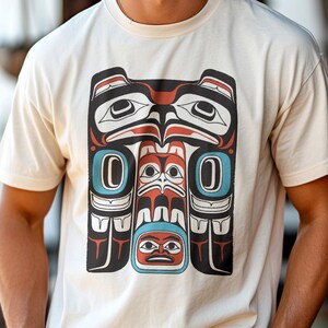 Haida Eagle T-Shirt, Eagle Medicine Shirt, Coat Salish art of the Pacific North West, Vintage Style Garment-Dyed Tee, Comfort Colors® Tee