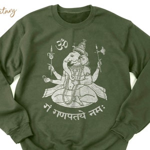 Ganesh Yoga Sweatshirt, Lord Ganesh Sweatshirt, Yoga SweatShirt, Hindu God Sweatshirt, Yoga clothing, Ganesha, Mantra, Yoga gift