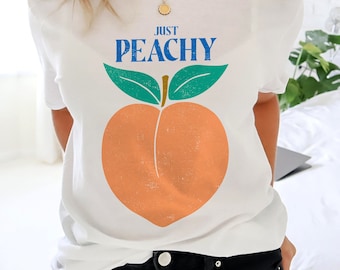 Just Peachy Shirt, Retro Peach Shirt, Fruit Shirt, Summer Vibes Shirt, Beach Shirt, Pop Art Peach, Peach T-shirt, Peach Tshirt, Peach Core