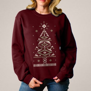 Navajo Christmas Sweatshirt, Christmas Sweatshirt, BOHO Christmas Tree Sweatshirt, Diné Christmas, Southwest Christmas, Christmas shirt