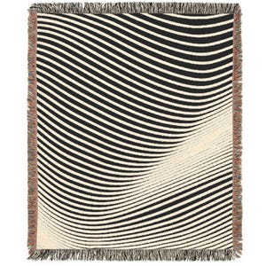 BOHO Stripes Woven Blanket, Y2K Abstract Stripe Pattern, Minimalism Home decor, Minimalism Blanket, OP Art Pattern, Home Warming Gift
