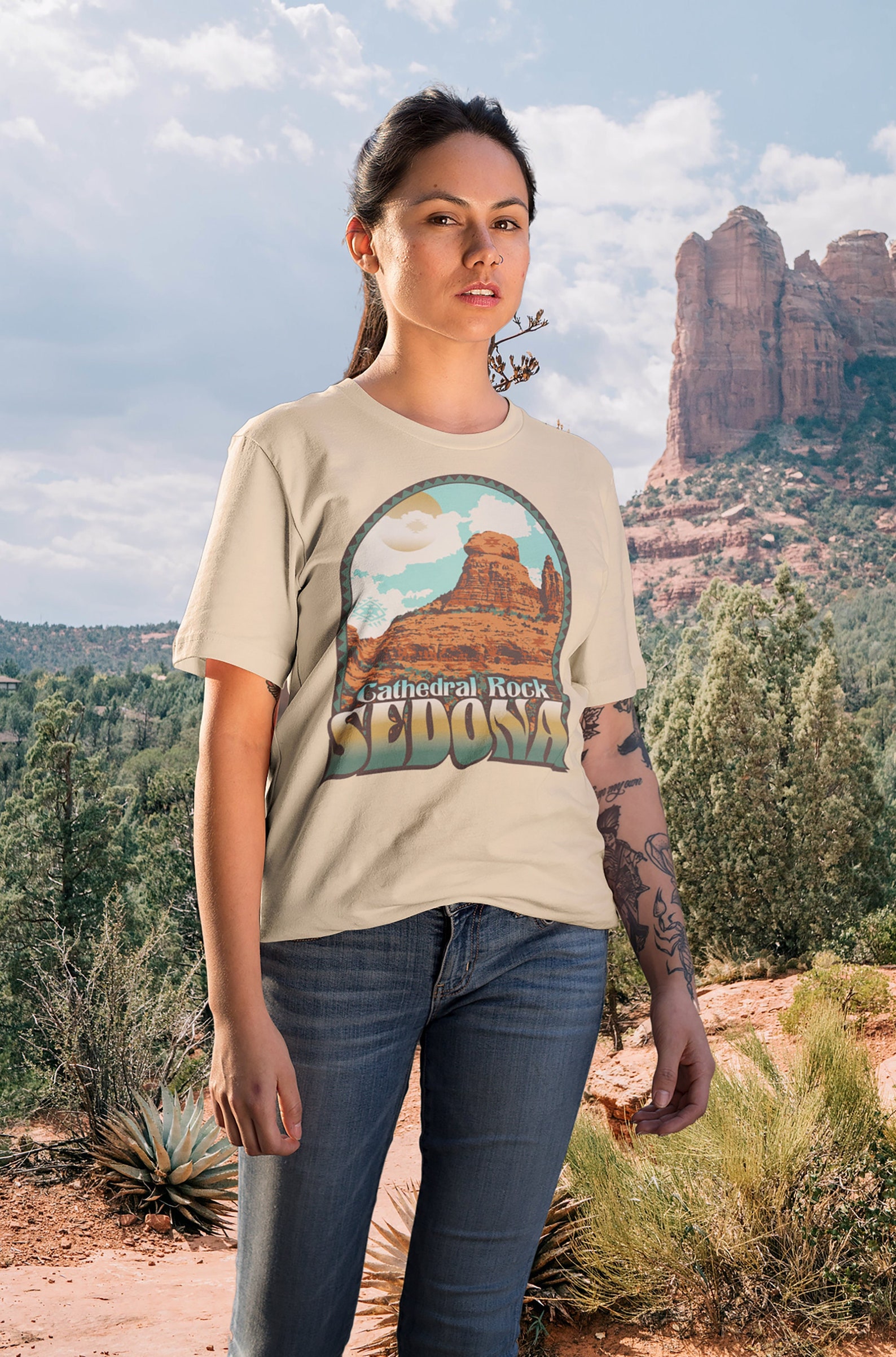 Sedona Arizona Shirt, Cathedral Rock, Southwest BOHO Aesthetic T-shirt
