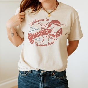 Maine Lobster Vacation Tshirt, Vintage style graphic tee, women's shirt