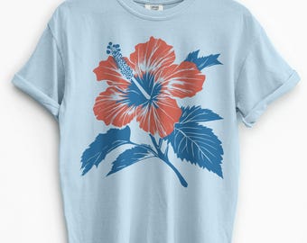 Hibiscus Flower Shirt, Aloha State of Mind, Beachwear, Tropical
