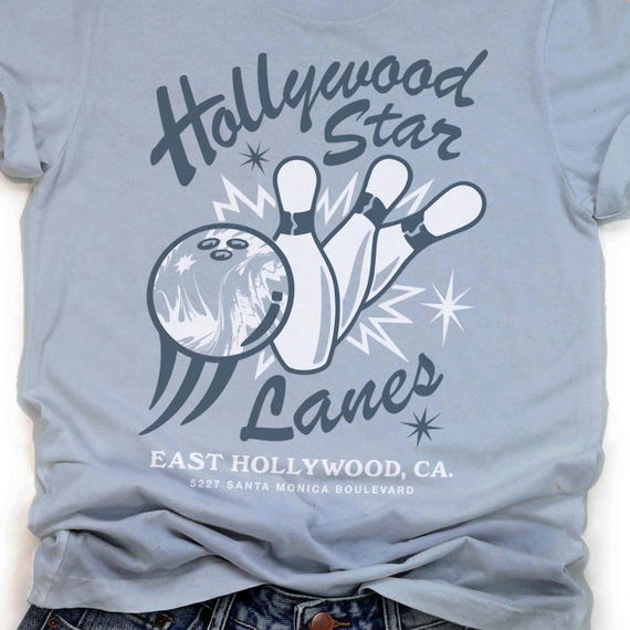 Bowling Shirt, Hollywood Star Lanes, Googie Style, Bowling Tshirt