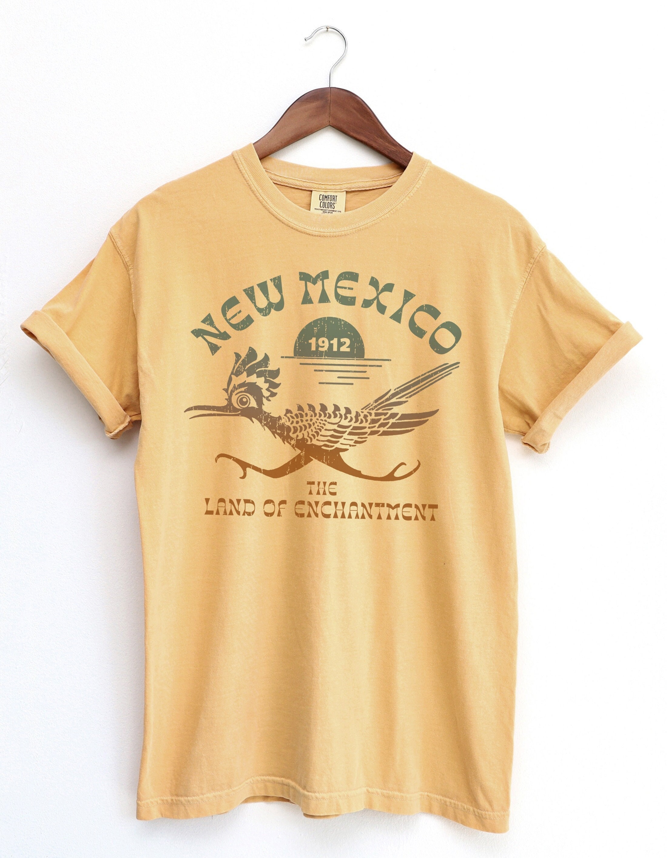 New Mexico Land of Enchantment Shirt, Road Runner Tshirt, BOHO Souvenir Tee, Retro Destination Comfort Colors Tshirt