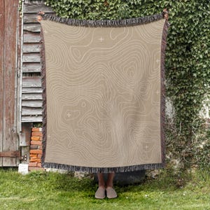 Coperta tessuta con mappa topografica delle montagne, coperta con mappa topografica, regalo per campeggio, regalo per escursionisti, coperta da esterno, coperta da campeggio, decorazione per baita