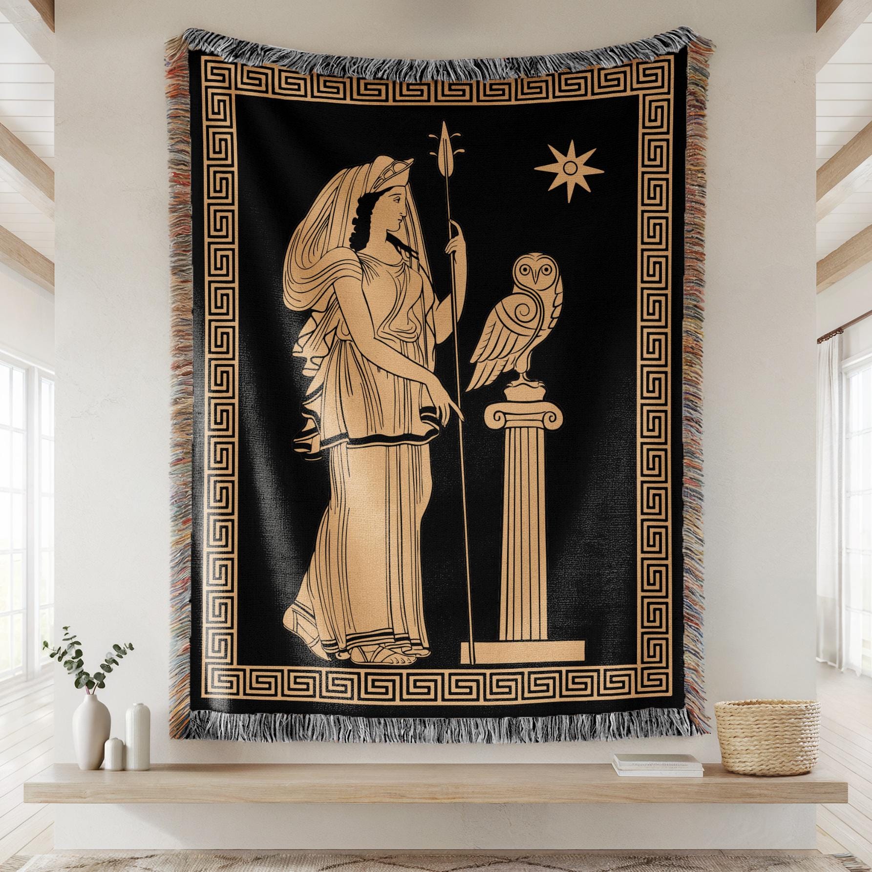 Vive ATHENA+MINERVA　セット Athena Woven Blanket, Minerva Throw, Greek Mythology, Goddess of