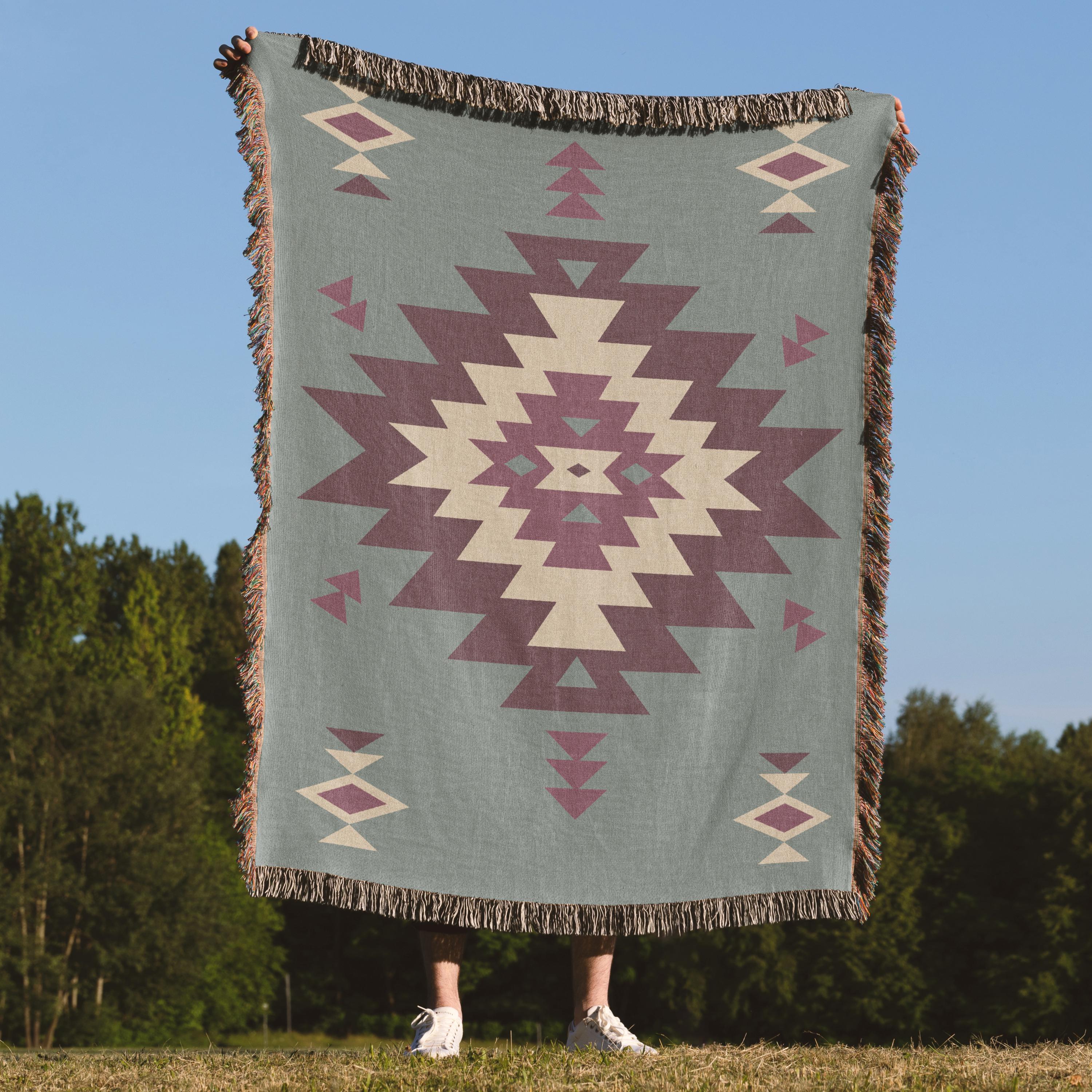 Coperta Reversibile Stile Navajo del Sud-Ovest, Coperte Indiane Navajo, Copridivano Western per Letto, Divano e Camera