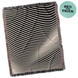 BOHO Stripes Woven Blanket, Y2K Abstract Stripe Pattern, Minimalism Home decor, Minimalism Blanket, OP Art Pattern, Home Warming Gift