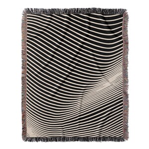 BOHO Stripes Woven Blanket, Y2K Abstract Stripe Pattern, Minimalism Home decor, Minimalism Blanket, OP Art Pattern, Home Warming Gift
