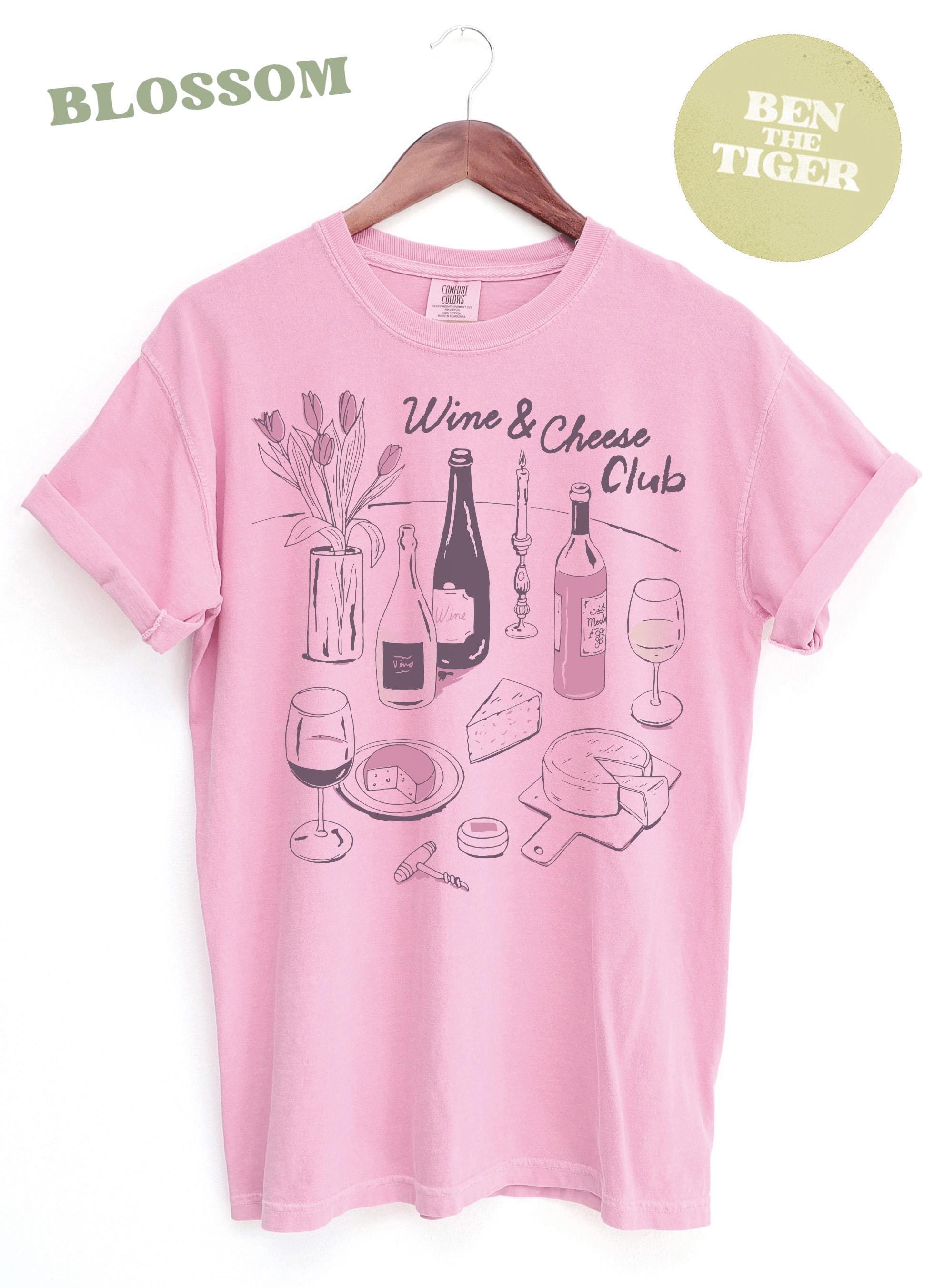ワイン＆チーズクラブTシャツ、ワイン愛好家へのギフト、レディース 
