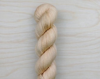 LOOK TO the EAST - Handdyed Tonal Yarn, Pastel Peach, Fingering/Sock Weight, 75/25 Merino Wool & Nylon