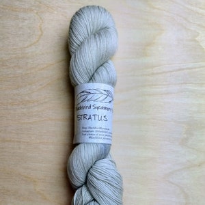 STRATUS Handdyed Tonal Yarn, Light Gray, Fingering/Sock Weight, 75/25 Merino Wool & Nylon image 2