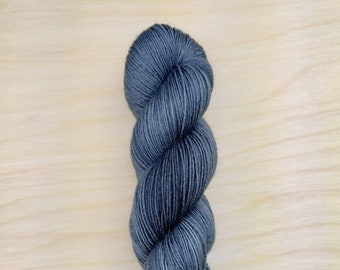 BLACK No. 1 - Handdyed Tonal Yarn, Fingering/Sock Weight, 75/25 Merino Wool & Nylon