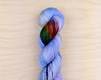 UNICORN SKIES -- Hand Dyed and Speckled Yarn for Mindfulness Crafting, Sock/Fingering 75/25 Merino/Nylon