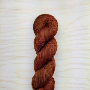 AUBURN - Handdyed Tonal Yarn, Fingering/Sock Weight, 75/25 Merino Wool & Nylon