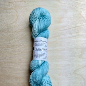 AQUAMARINE - Handdyed Tonal Yarn, Fingering/Sock Weight, 75/25 Merino Wool & Nylon