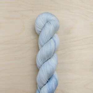 WISP - Handdyed Tonal Pale Blue Yarn, Fingering/Sock Weight, 75/25 Merino Wool & Nylon