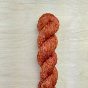 RUST - Handdyed Tonal Yarn, Fingering/Sock Weight, 75/25 Merino Wool & Nylon