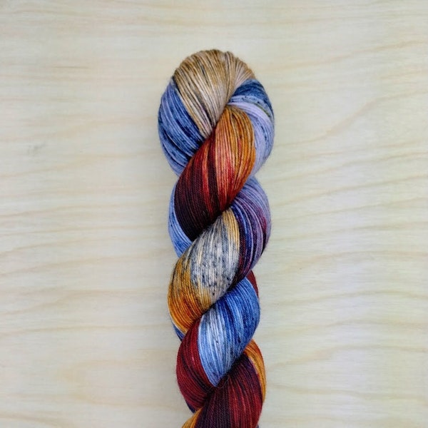 UNDAUNTED - Handdyed and Speckled Yarn, Fingering/Sock Weight, 75/25 Merino Wool & Nylon