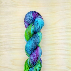 UNTROUBLED - Handdyed Speckled Yarn, Fingering/Sock Weight, 75/25 Merino Wool & Nylon