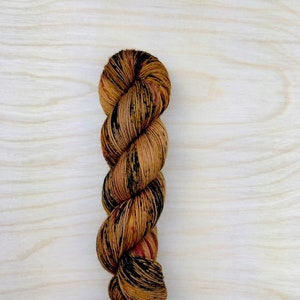 CINNAMON - Handdyed and Speckled Yarn, Fingering/Sock Weight, 75/25 Merino Wool & Nylon