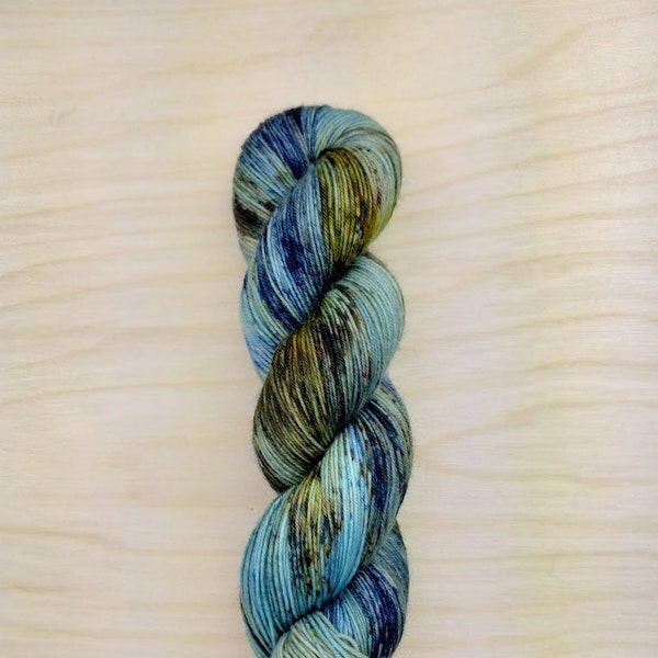 PATINA - Handdyed Speckled Yarn, Fingering/Sock Weight, 75/25 Merino Wool & Nylon