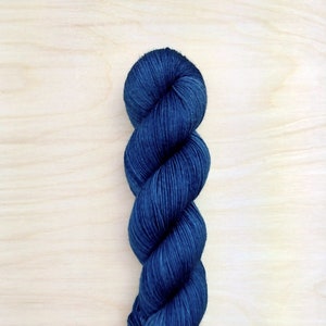 INKY - Handdyed Tonal Navy Blue Yarn, Fingering/Sock Weight, 75/25 Merino Wool & Nylon