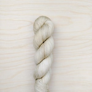 PAPER - Handdyed Tonal Yarn, Soft Beige Tonal, Fingering/Sock Weight, 75/25 Merino Wool & Nylon