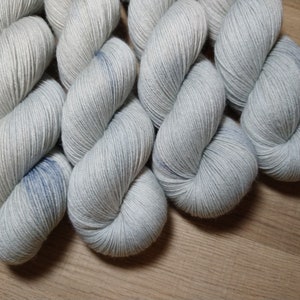 STRATUS Handdyed Tonal Yarn, Light Gray, Fingering/Sock Weight, 75/25 Merino Wool & Nylon image 9