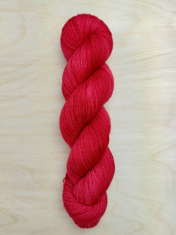 ARDENT - Handdyed Tonal Red Yarn, Fingering/Sock Weight, 75/25 Merino Wool & Nylon