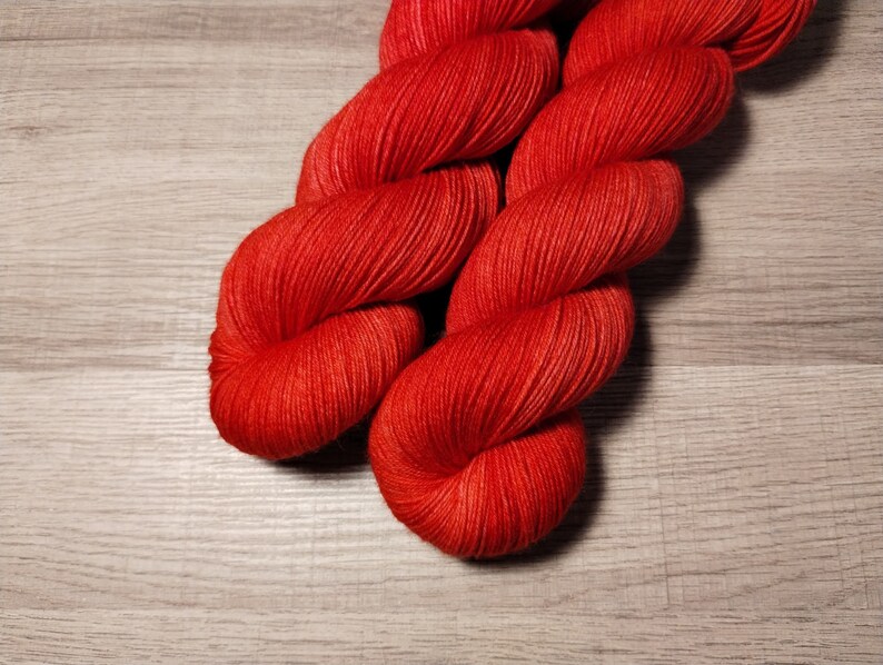 ARDENT - Handdyed Tonal Red Yarn, Fingering/Sock Weight, 75/25 Merino Wool & Nylon image 2