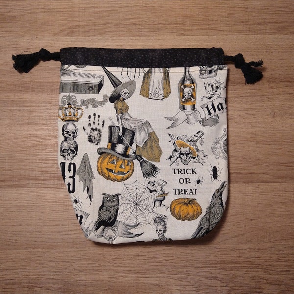 Victorian Skeletons - SIMPLE SACK Drawstring Bag - Handmade