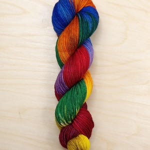 RAINBOW DARK - Worsted Handdyed Yarn, 100% Merino, Ready to Ship!