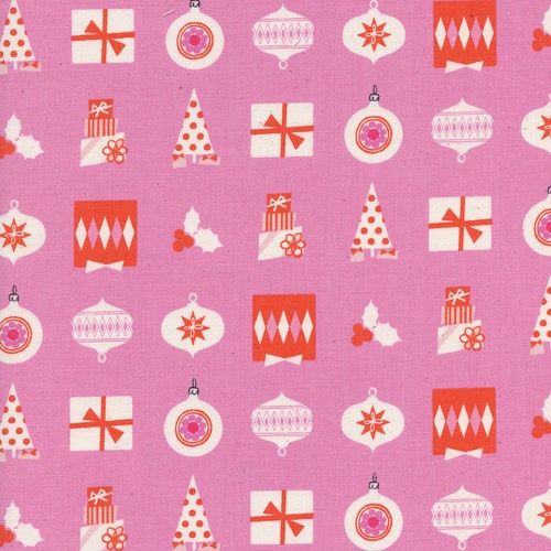 Noel Candy Canes Pink FQ or More Melody Miller Cotton Steel Etsy