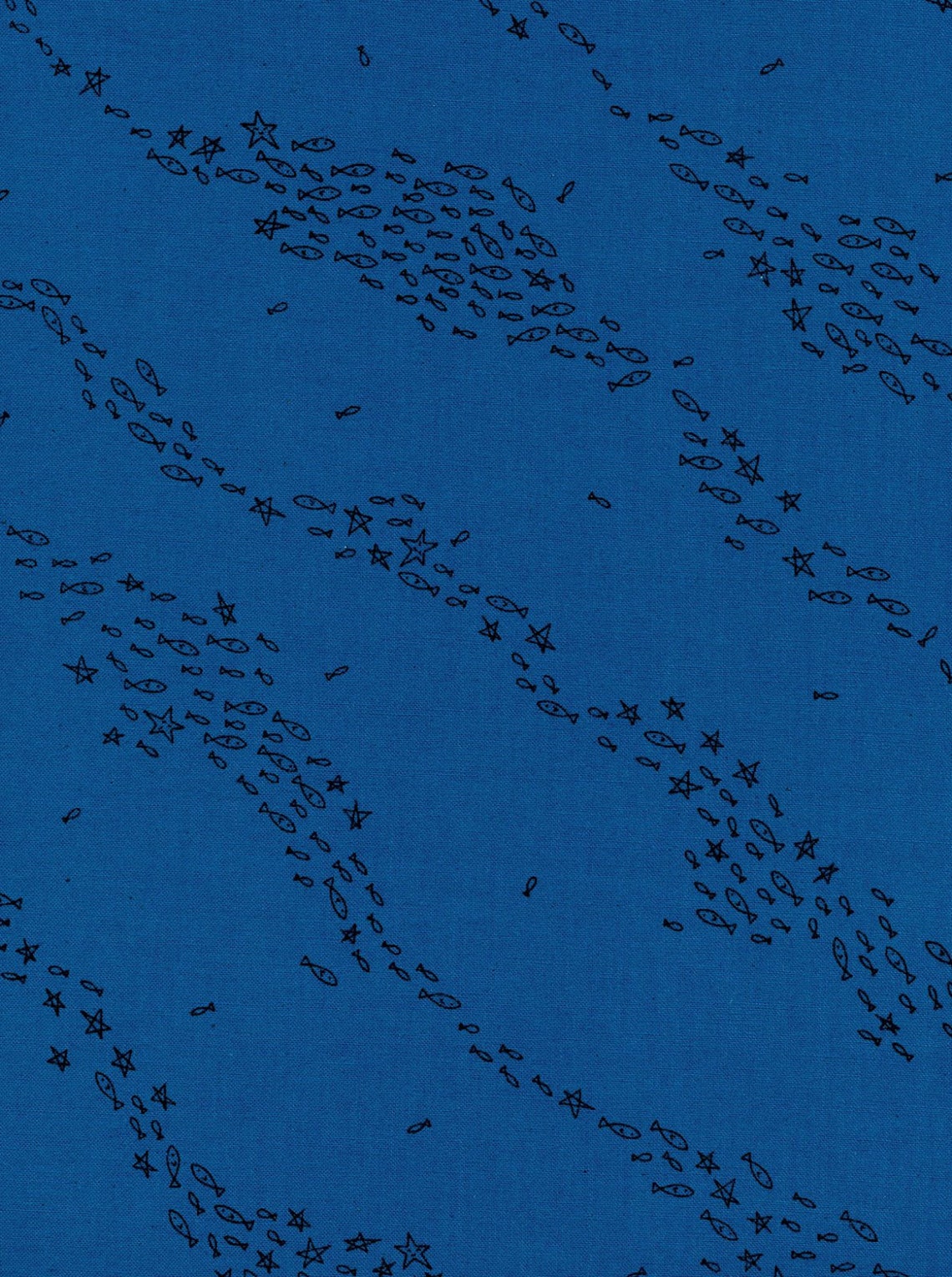 Cotton Steel Kujira & Star School Blue Sea Etsy