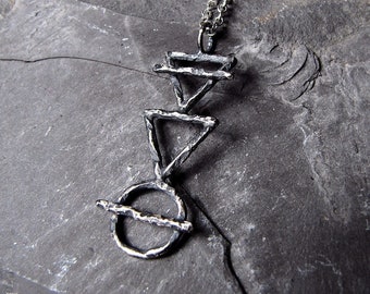 Earth Water Salt Necklace Sterling silver alchemy occultism occult esoteric - HANDMADE. made in Italy