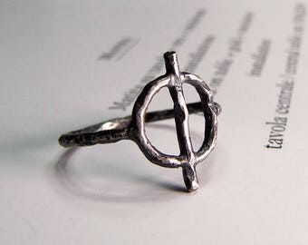 SALT symbol - SALT ring Sterling silver alchemy occultism occult esoteric jewelry - alchemist ring - HANDCRAFTED. made in Italy