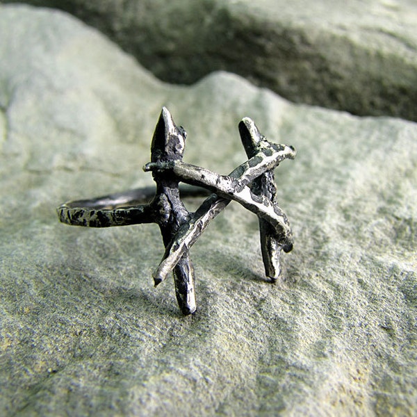 MANNAZ rune - Mannaz ring - Viking rune ring - Norse, nature, occult, esoteric occultism jewelry. HANDMADE one by one. Made in Italy