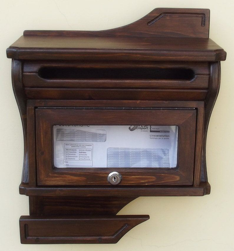 Handcrafted Mailbox modern design Dark Walnut Color Handmade Wooden Mailbox Letter box
