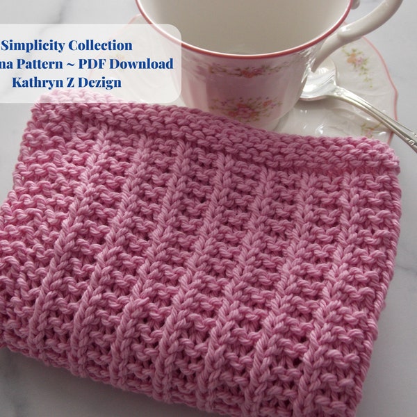 Beginning Knitter Dishcloth Pattern, Quick Knit Pattern, PDF Instant Download,