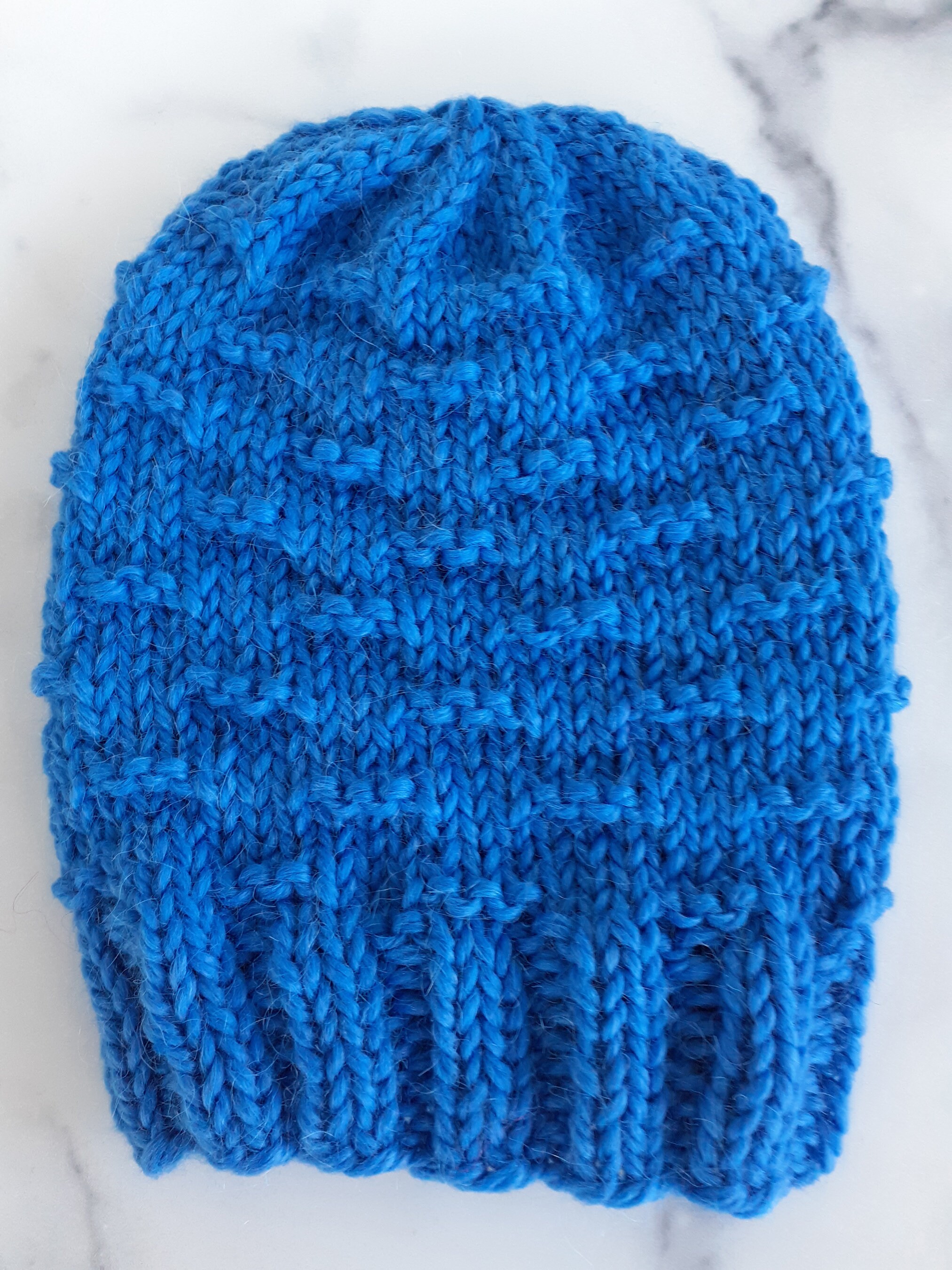 Quick Knitted Hat Kit, Periwinkle Blue Hat Kit With Alpaca Yarn