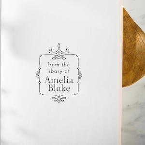Custom Library Stamp, From the Library Of Stamp, Book Plate Stamp, Ex Libris Stamp, Personalized Book Stamp, Book Lover Gift, Teacher Gift